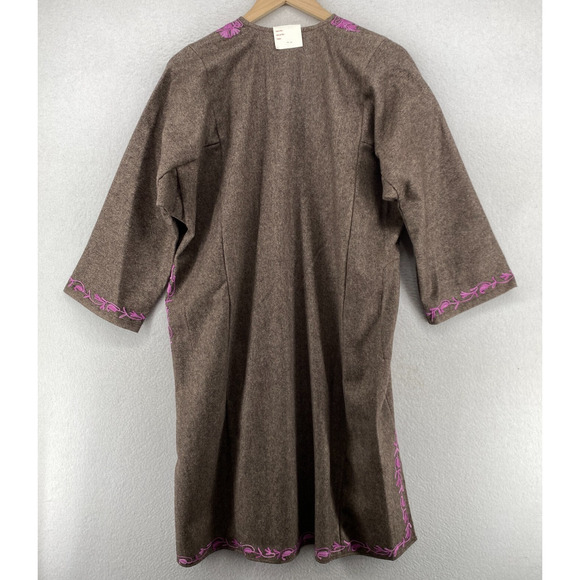 KASHMIR ART EMPORIUM Dress 40 Handwork Kashmiri Pheran Embroidered Brown NEW - Picture 3 of 14